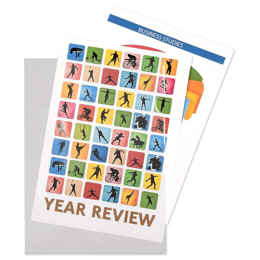50 x A4 Clear Plastic Open Top & Side Report File Project Presentation Covers Cut Flush
