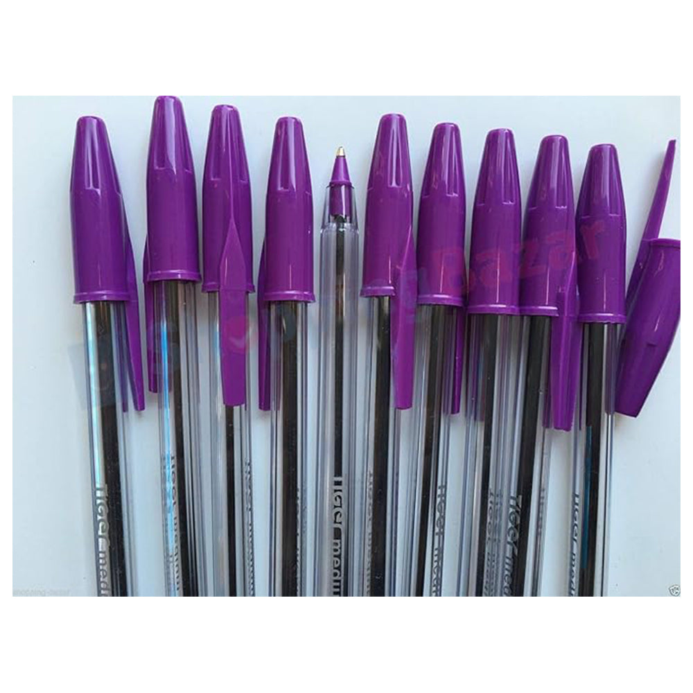 10 x Violet Ink, Ultra-glide Ballpoint Pens Medium Point - Purple