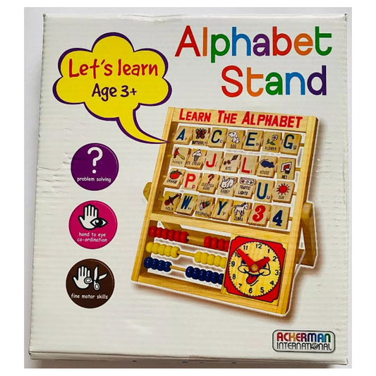Ackerman Alphabet Wooden Abacus Alphabet Blocks Early Learning Kids Activity Toddler Toys